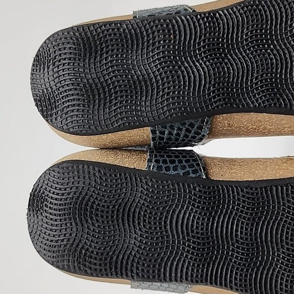 Taos Sandal Strappy Grey Leather Braided Low Cork Wedge Sole Size 7- 7.5 - Picture 14 of 16